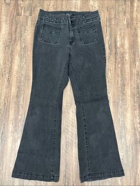 Light Black Wash, Wide Leg Jeans by Indigo Fusion